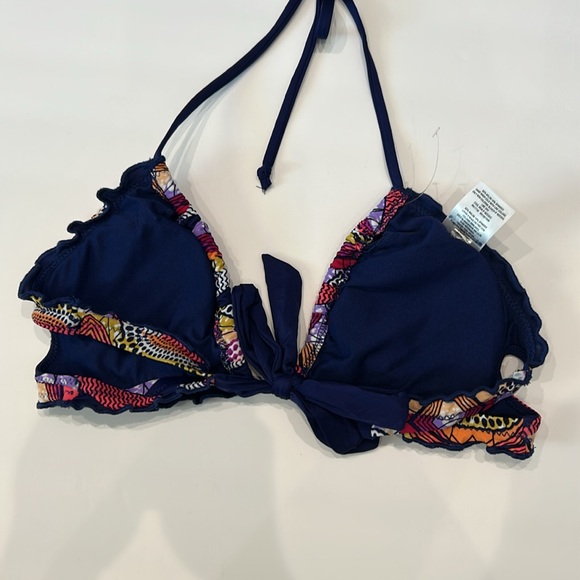 Mossimo ruffle pattern swim bikini top size small - Picture 4 of 5